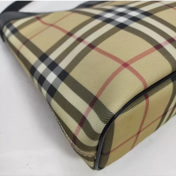 Auth Burberry London Shoulder Bag Beige PVC
